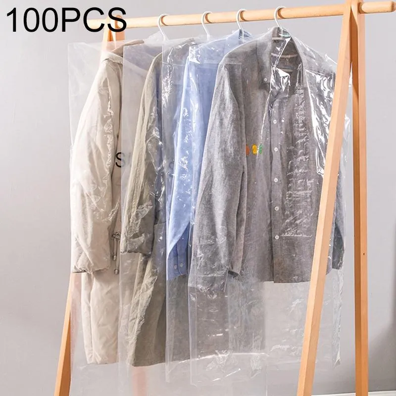 100 Disposable Dust Bags - 55X80Cm - Thick Pe - Transparent Cover