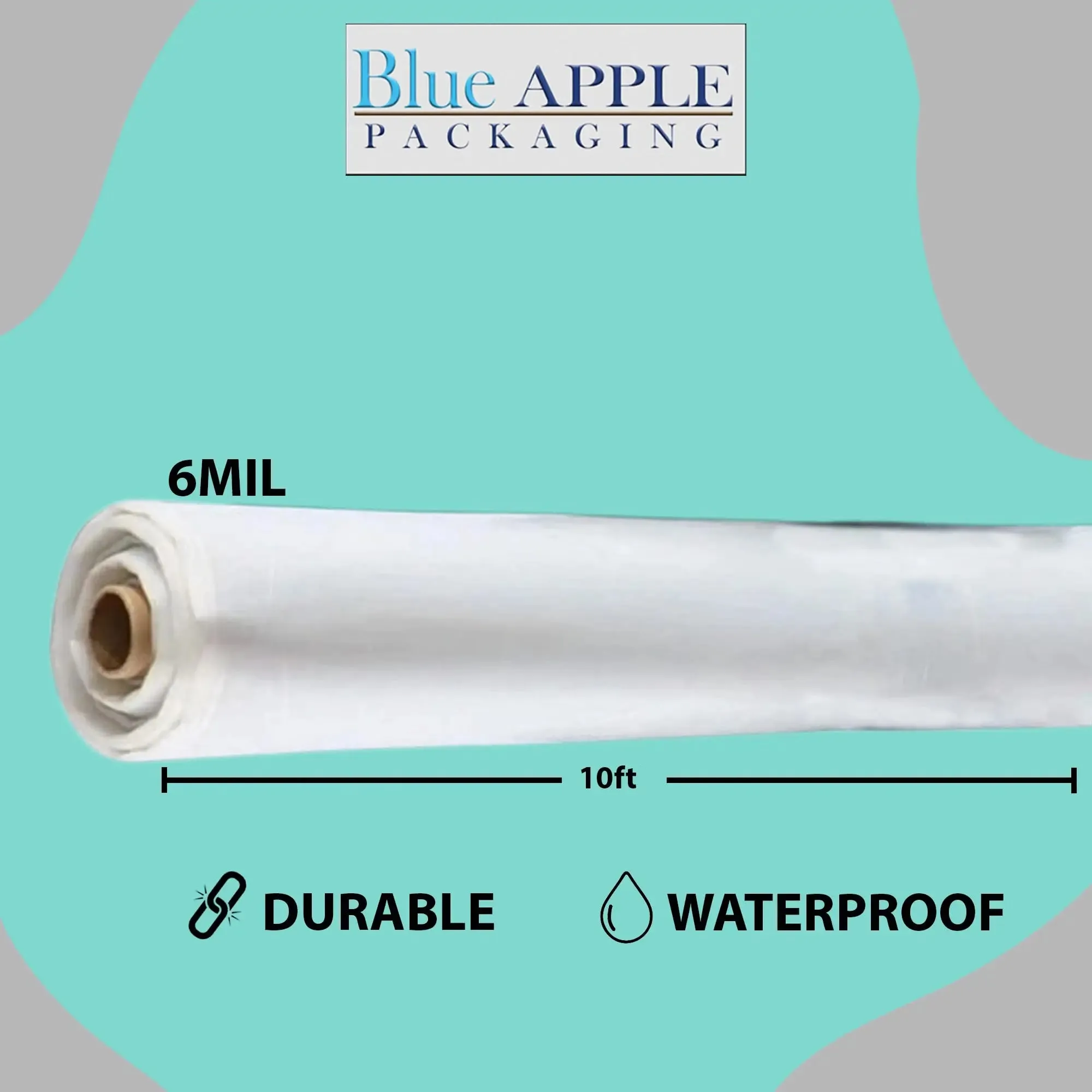 10ftX100ft Clear Poly Tarp 6 Mil Low Density LDPE 1 Roll