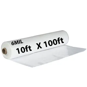 10ftX100ft Clear Poly Tarp 6 Mil Low Density LDPE 1 Roll