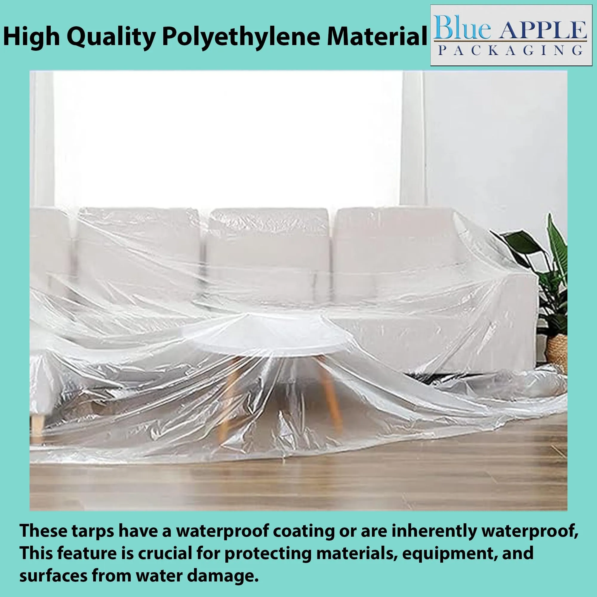 10ftX100ft Clear Poly Tarp 6 Mil Low Density LDPE 1 Roll