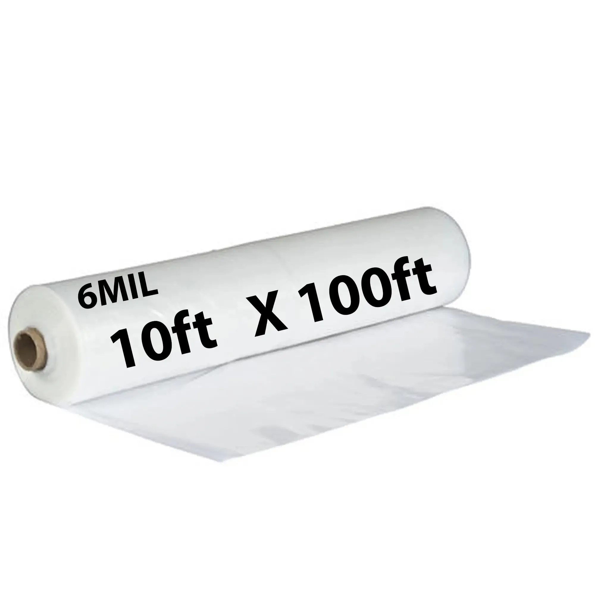 10ftX100ft Clear Poly Tarp 6 Mil Low Density LDPE 1 Roll