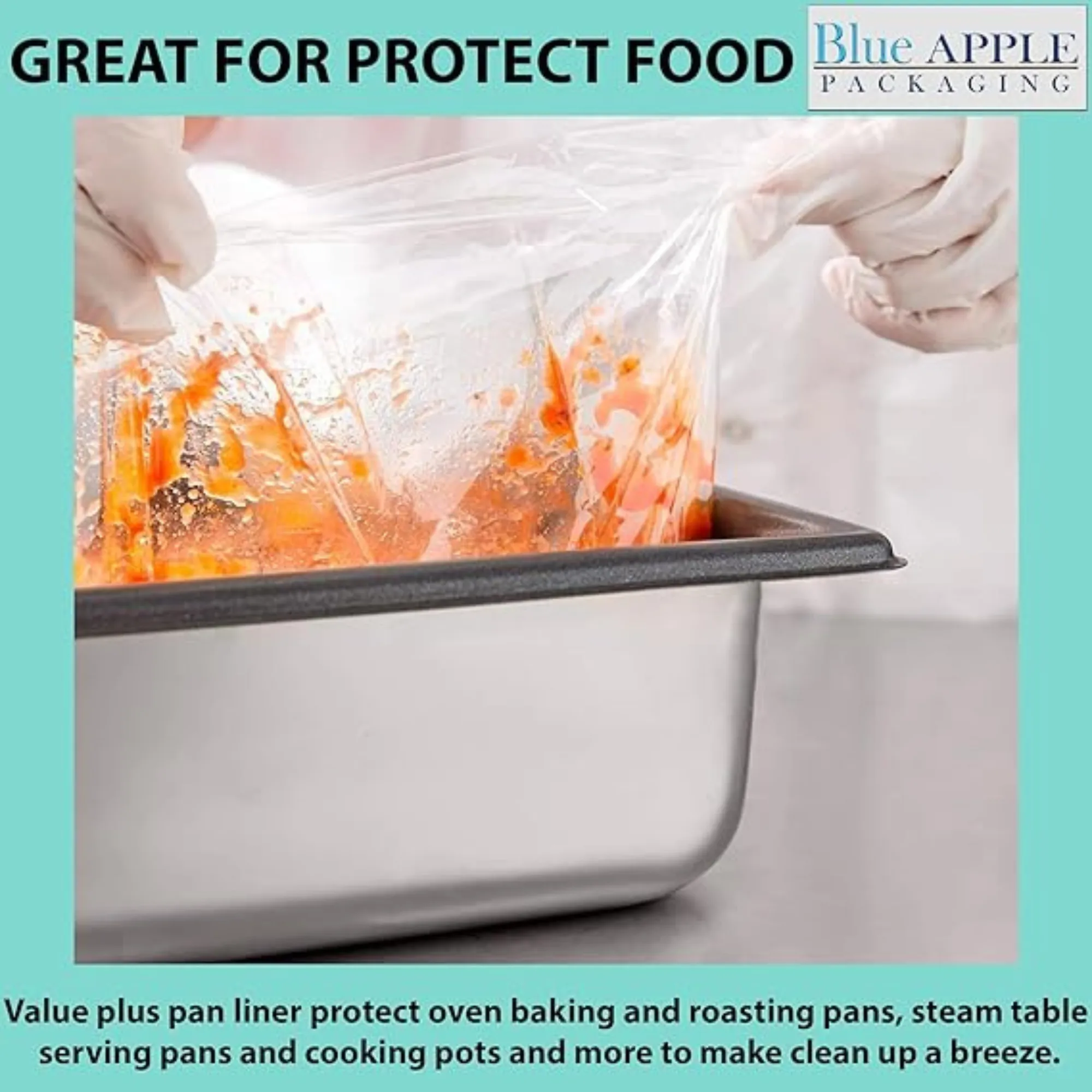 19X10 inches Poly Pan Liners 0.48 Mil Third and Quarter Shallow PTL