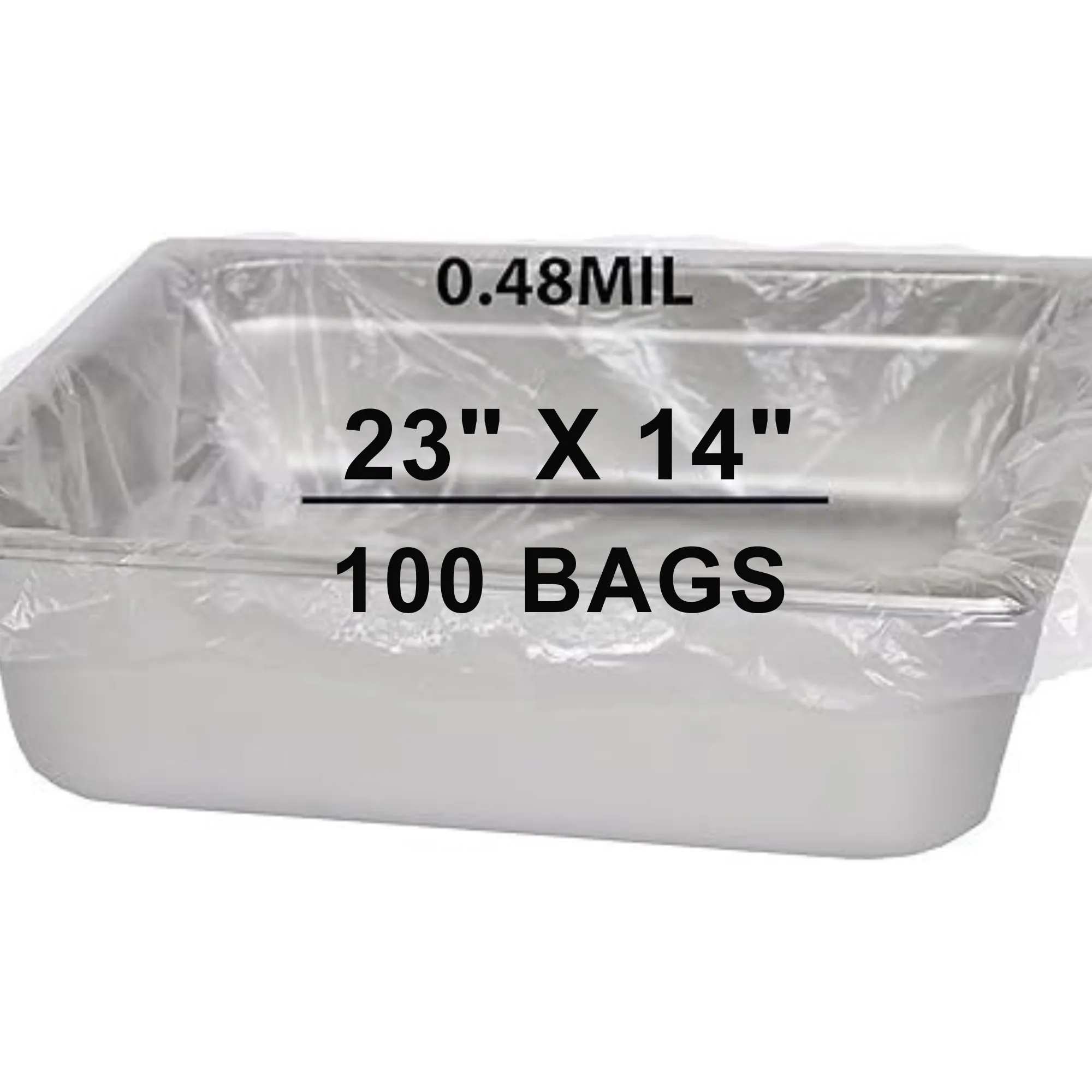 23X14 inches Poly Pan Liners 0.48 Mil Half Pan Med and Deep PTL