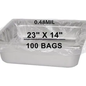 23X14 inches Poly Pan Liners 0.48 Mil Half Pan Med and Deep PTL