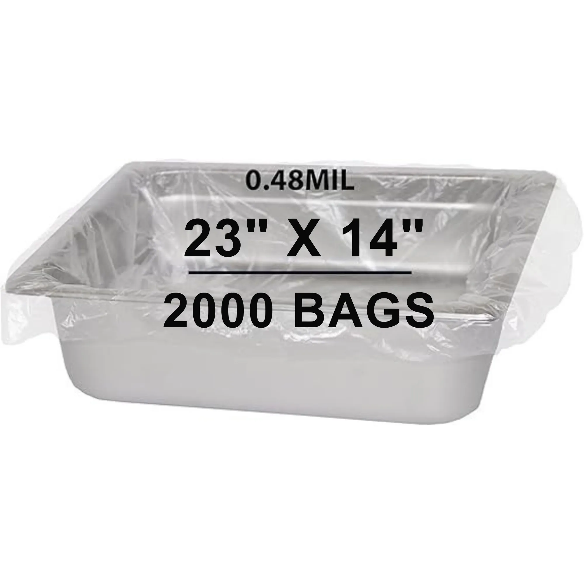 23X14 inches Poly Pan Liners 0.48 Mil Half Pan Med and Deep PTL