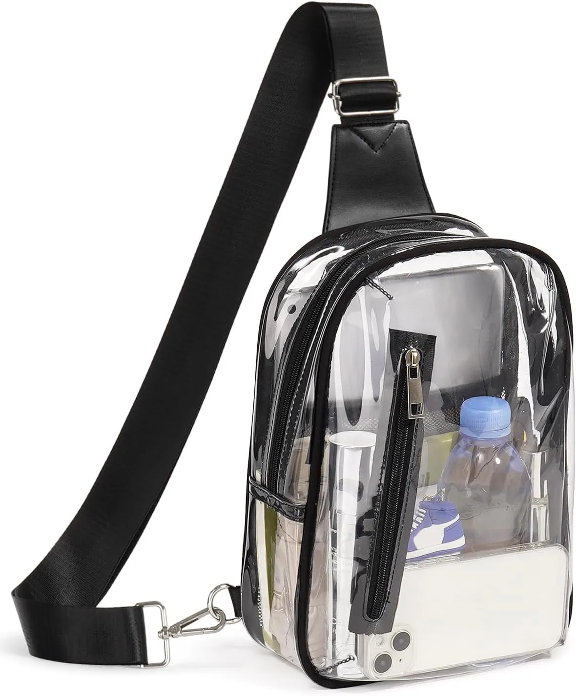 3 Pockets Clear Bag for Stadium Events Approved Clear Purses Fanny Pack for Women Men