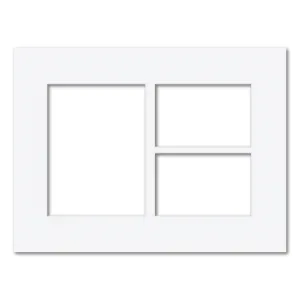 3 Window (4x6in & 6x8in) Collage Photo Mat Board