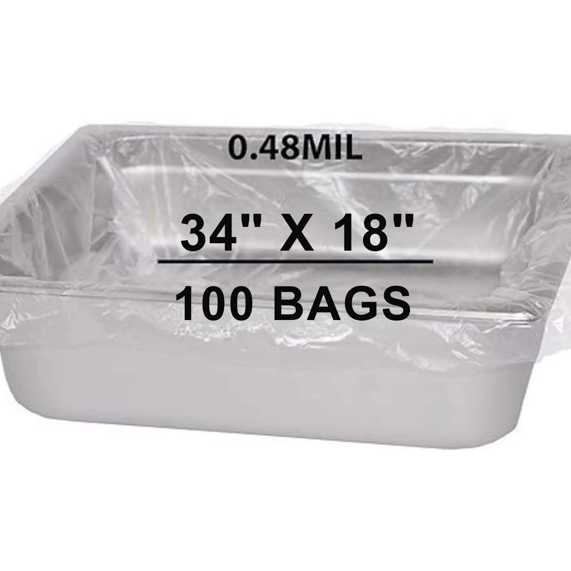 34X18 inches Poly Pan Liners 0.48 Mil Full Pan Deep PTL
