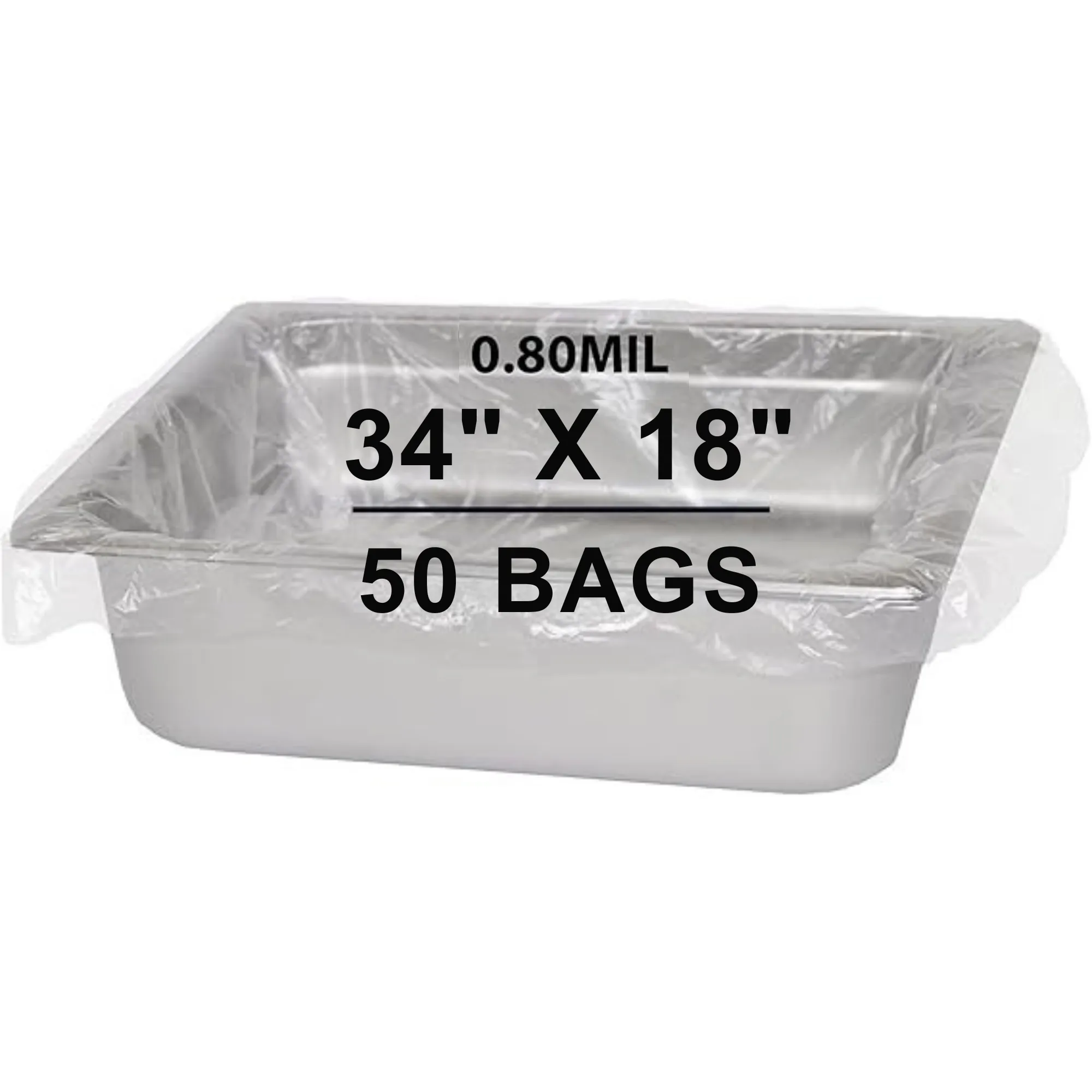 34X18 inches Poly Pan Liners 0.8 Mil Full Pan Shallow and Medium PTL