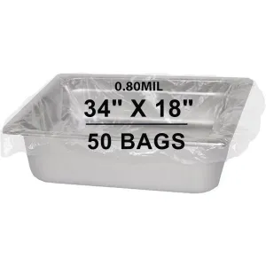 34X18 inches Poly Pan Liners 0.8 Mil Full Pan Shallow and Medium PTL