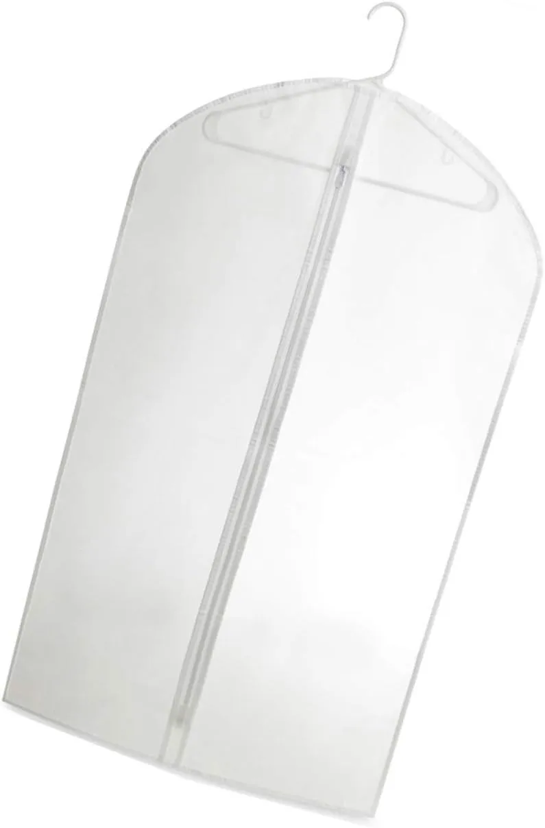 4 Pc Clear Vinyl Suit Bag Garment Bags 24'' x 40'' with Zipper for Travel