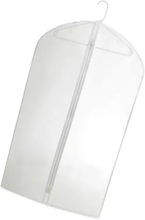 4 Pc Clear Vinyl Suit Bag Garment Bags 24'' x 40'' with Zipper for Travel