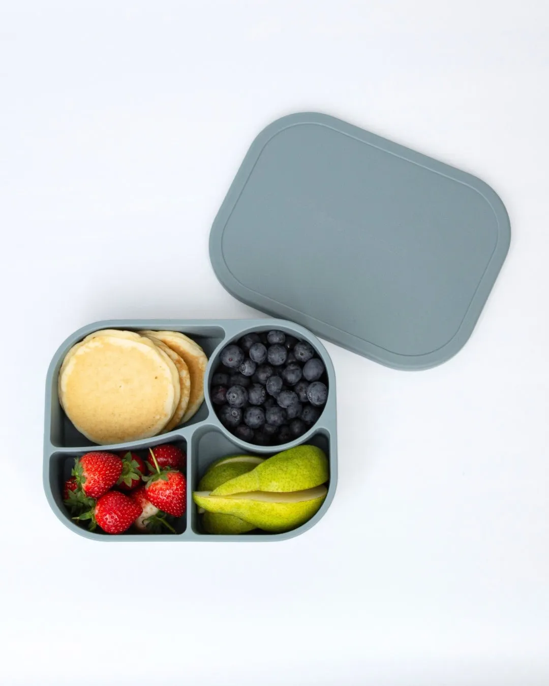 4-Section Bento Lunchbox – Silicone, Leak-Resistant & Kid-Friendly