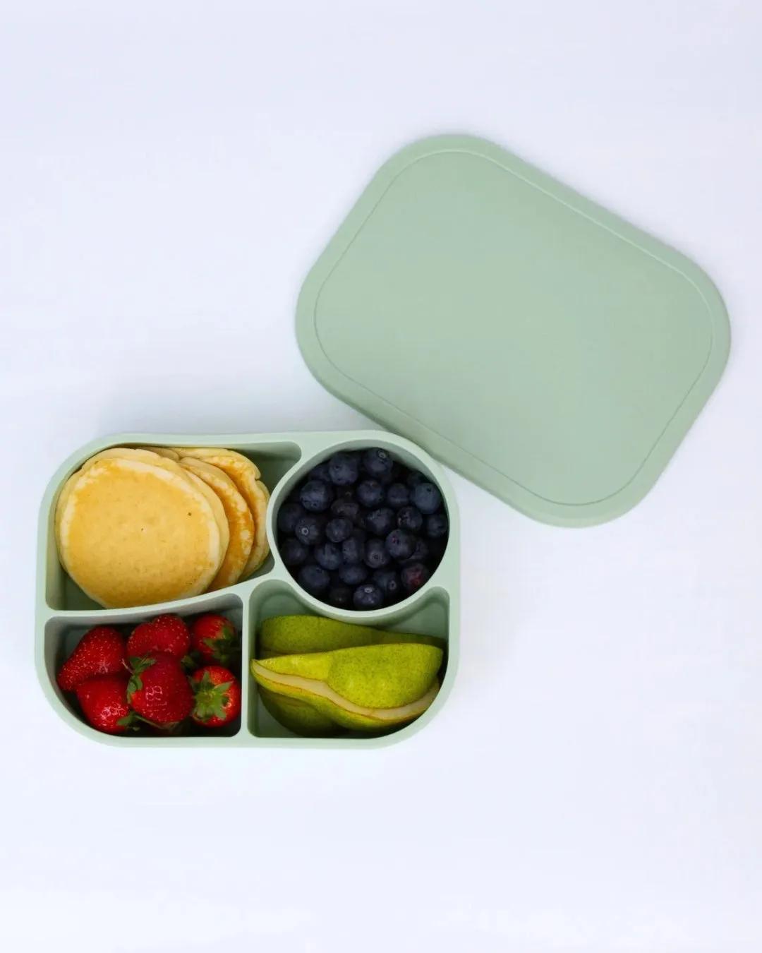 4-Section Bento Lunchbox – Silicone, Leak-Resistant & Kid-Friendly