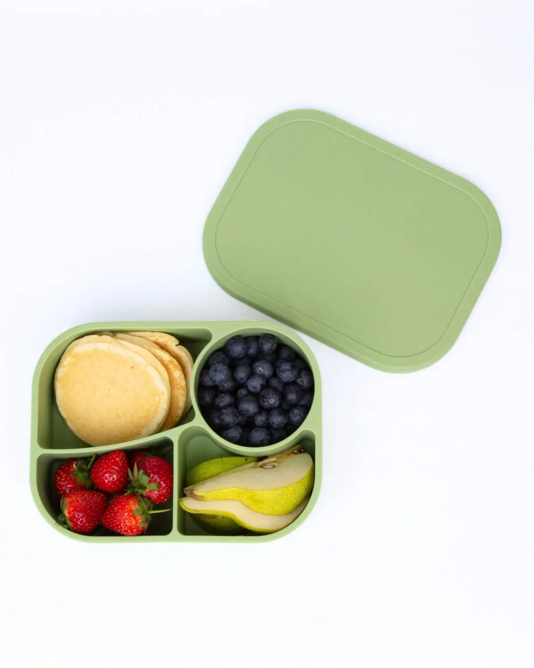 4-Section Bento Lunchbox – Silicone, Leak-Resistant & Kid-Friendly