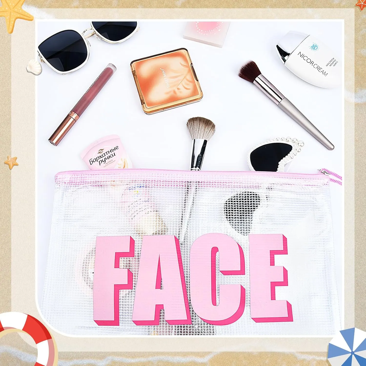 4PCS Makeup Bags Hair Face Skin Stuff Travel Organizer Cosmetic Toiletry Pouch with Zipper Perfect Gifts for Women