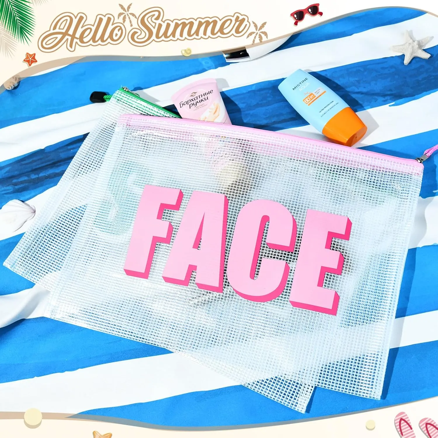 4PCS Makeup Bags Hair Face Skin Stuff Travel Organizer Cosmetic Toiletry Pouch with Zipper Perfect Gifts for Women