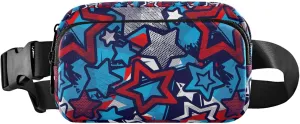 4th July USA Independence Stars Women Fanny Packs Waterproof Hip Bag Belt Pouch Cute Travel Waist Pack for Men