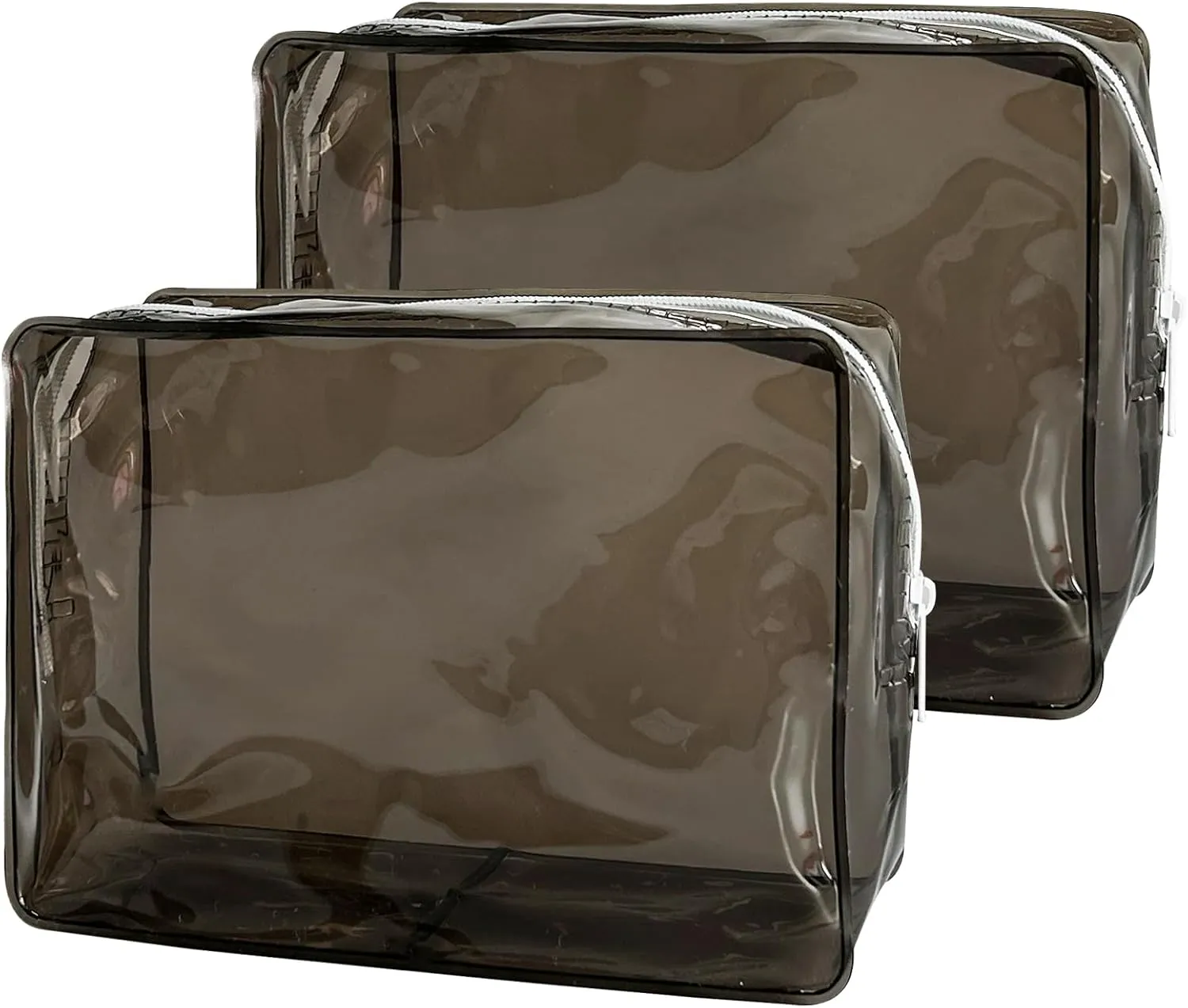 5 pcs Travel Accessories Cosmetic Pouch Bag Makeup Bag Transparent Custom Clear Pvc,PVC for Woman Fashion Zipper Letter (grey)