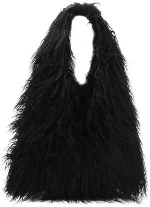 Aisi Women Faux Fur Tote Bag Fluffy Plush Shoulder Bags Soft Casual Hobo Bag Big Capacity Shopping Bag