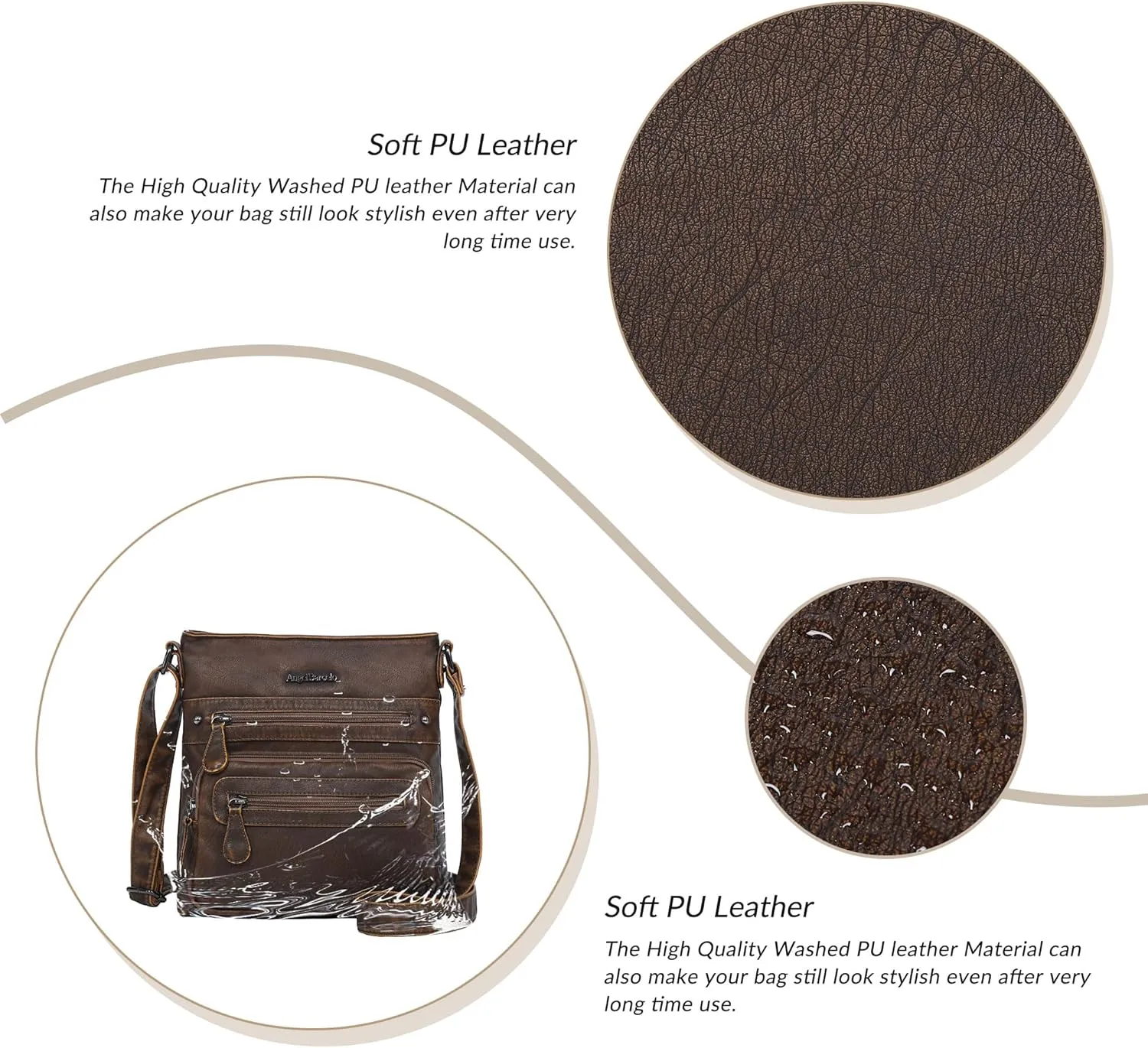 Angel Barcelo Crossbody Bags for Women,Ultra Soft Leather Purses for Women