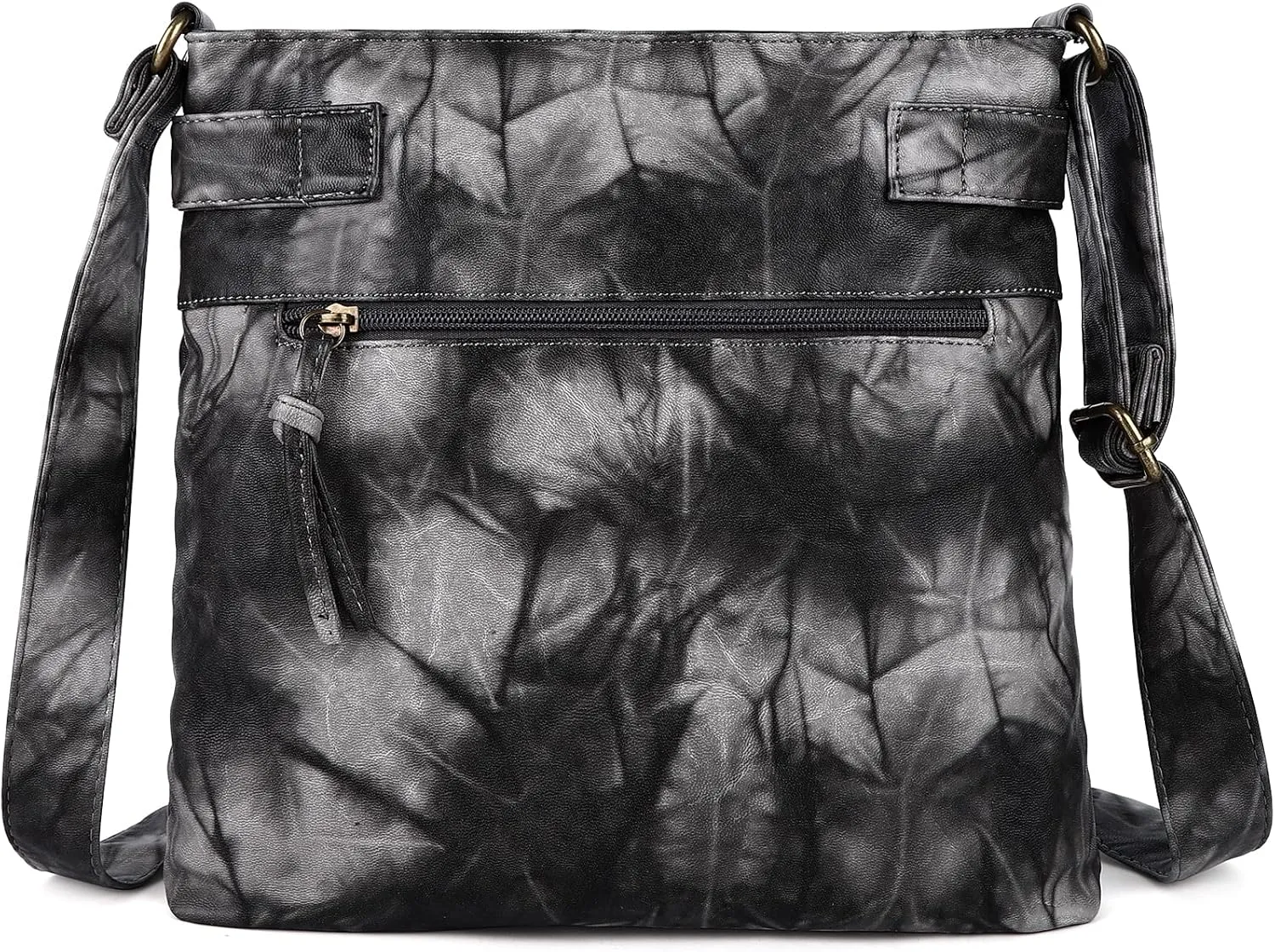 Angel Kiss Crossbody Bags for Women Washed Leather Shoulder Bags Multi Pocket Soft Hobo Purses and Medium Handbags
