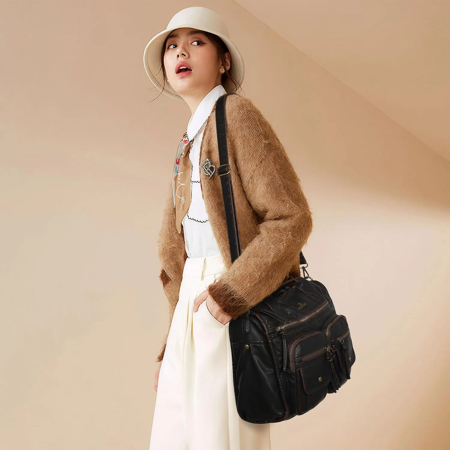 Angelkiss Purses and Handbag for Women Soft Leather Hobo Bags Satchel Shoulder Bags Ladies Tote Crossbody Bag