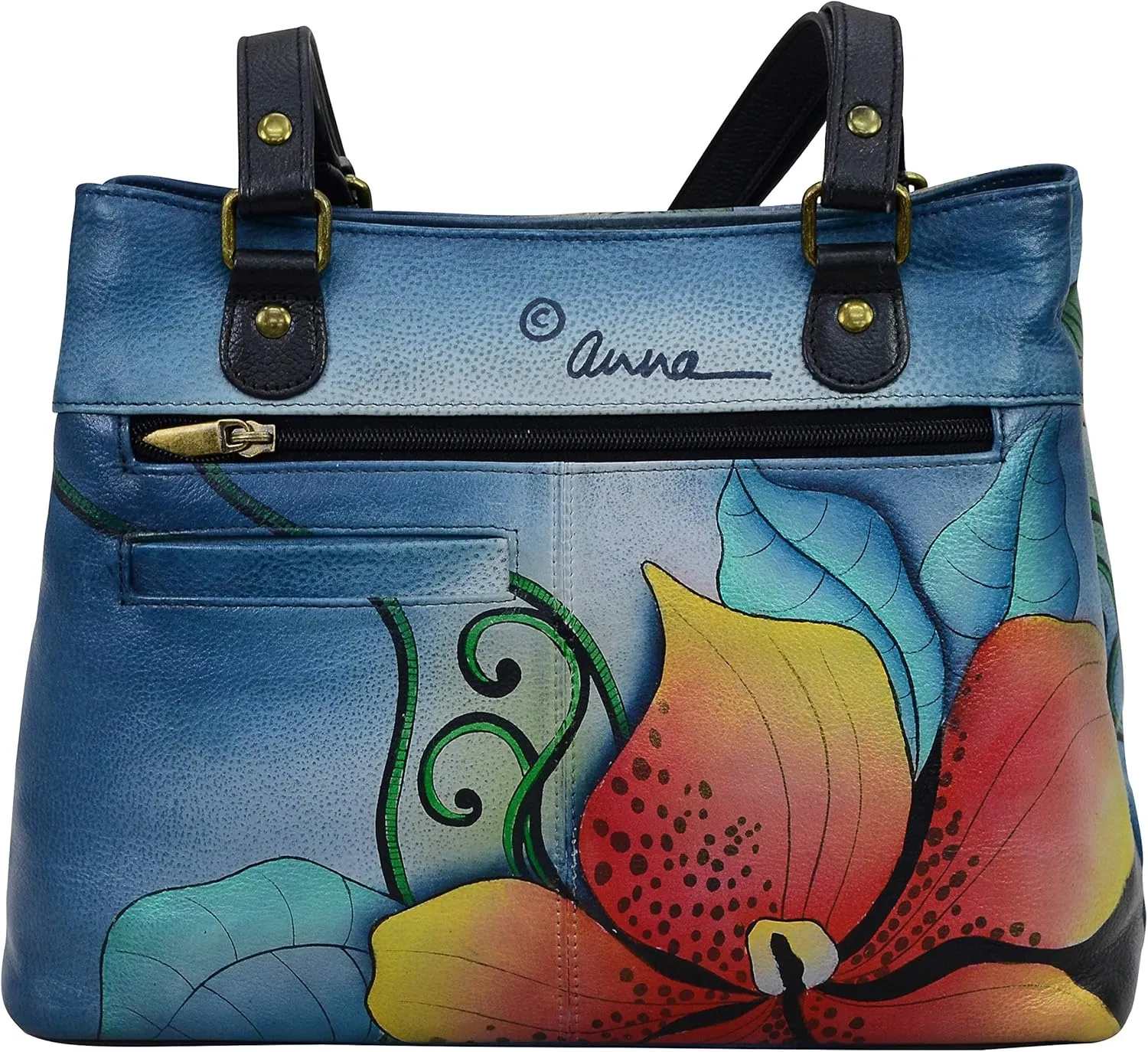 Anna by Anuschka Satchel Shoulder Handbag - Genuine Leather
