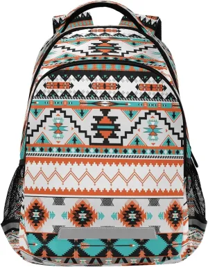 AUUXVA Ethnic Geometric Chevron Aztec Backpack School Bookbag Laptop Purse Casual Daypack for Teen Girls Women Boys Men College Travel 16.7x11.6x6.9 inch