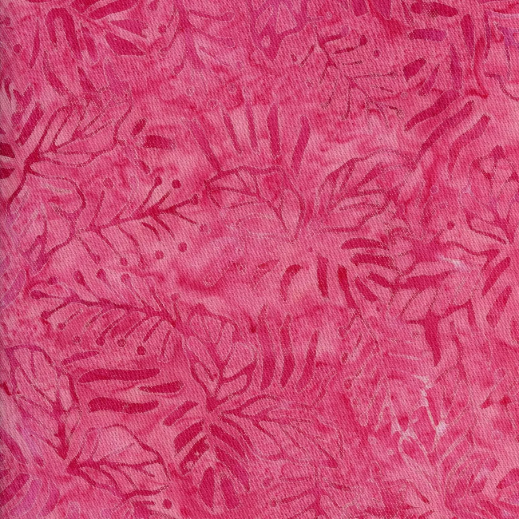 Ayu Batiks - Hot Pink Tropical Foliage Batik