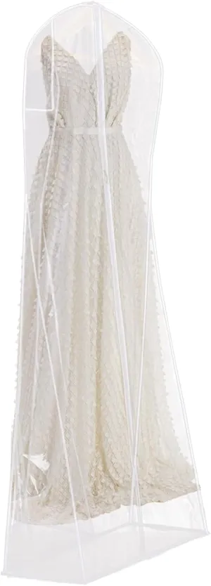 BAG WIZARD 72” Wedding Gown Dress Garment Bags with 12" Gusseted Garment Cover, Clear
