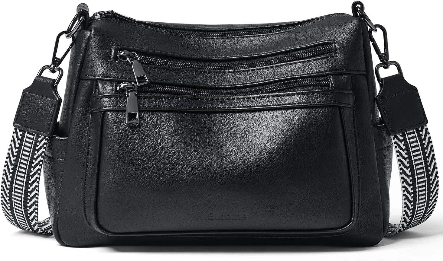 Bluome Crossbody Purses for Women, Vegan Leather Shoulder Bag Handbags Medium Hobo Bag with Guitar Strap