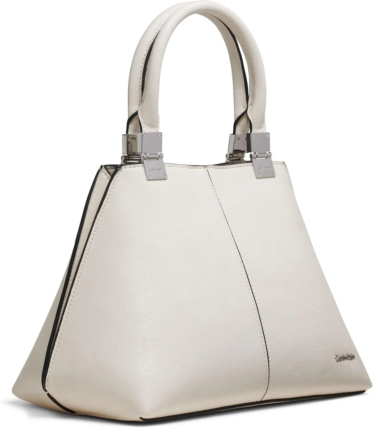 Calvin Klein Granite Geometric Satchel – 2 in 1, Vegan Leather, 2 Pockets