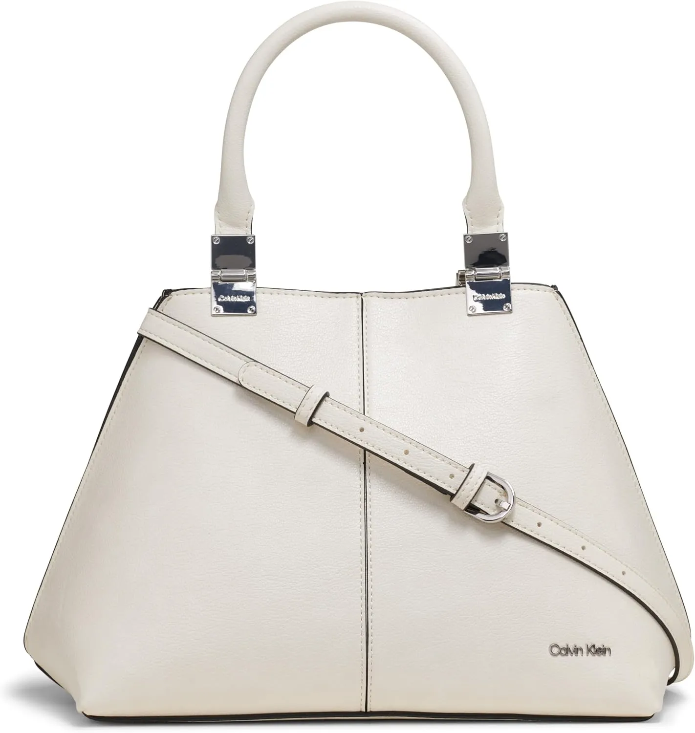 Calvin Klein Granite Geometric Satchel – 2 in 1, Vegan Leather, 2 Pockets