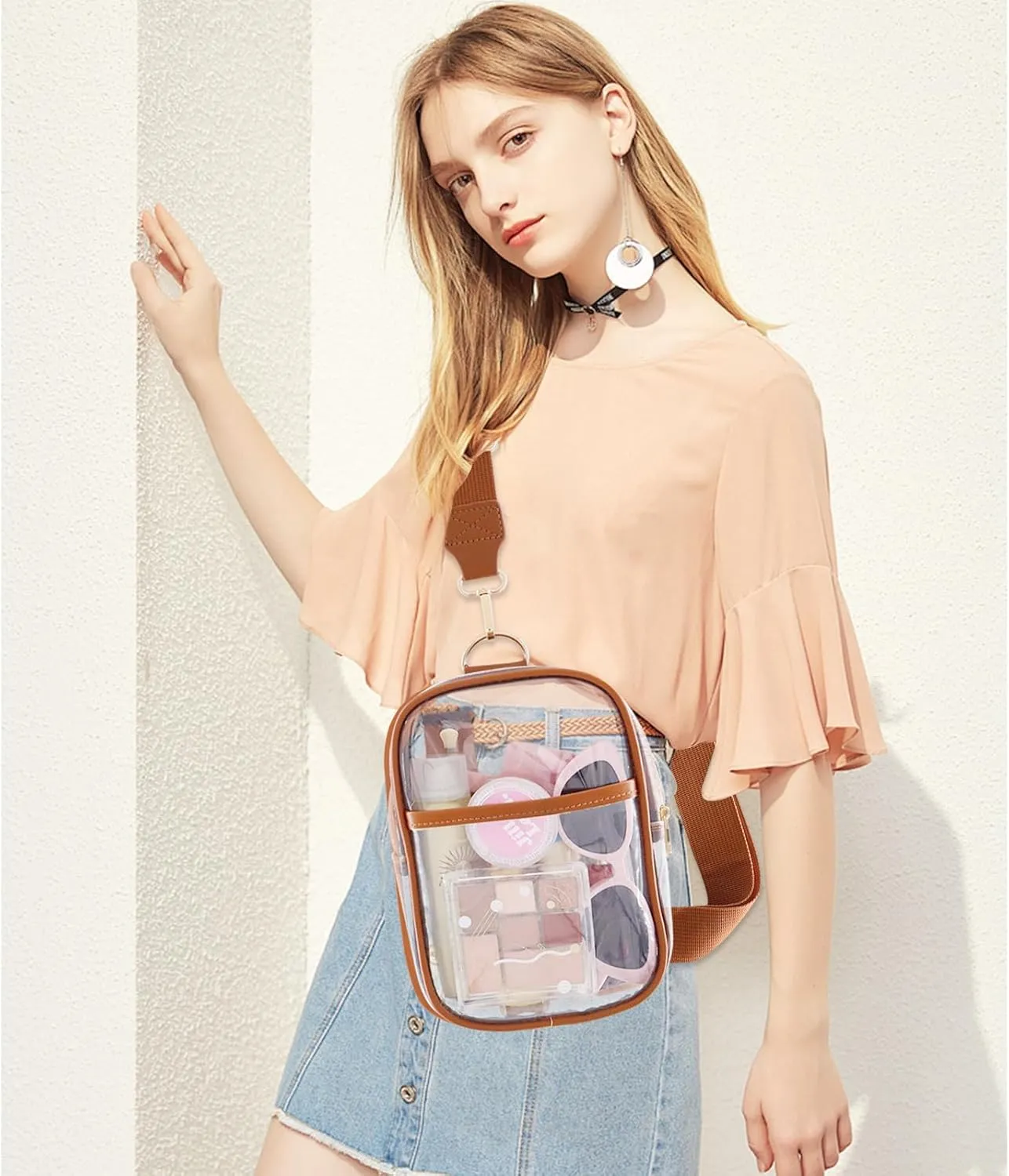 Clear Bag for Stadium Events Approved Concerts Outdoors See Through Sports Fan Handbags & Purses