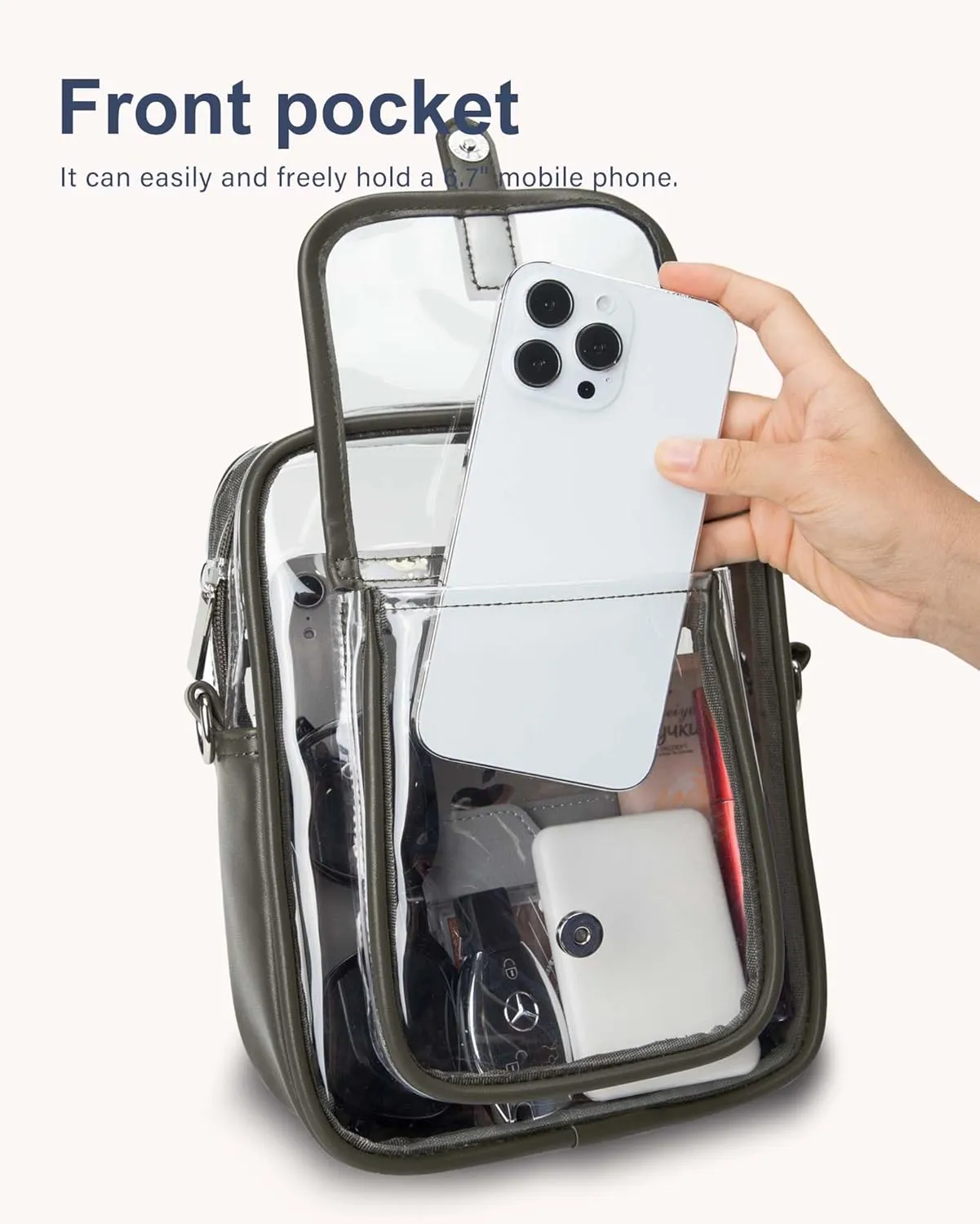Clear Bag for Stadium Events, Clear Crossbody Bag Stadium Approved,Clear Purse for Women,Clear bags for Man