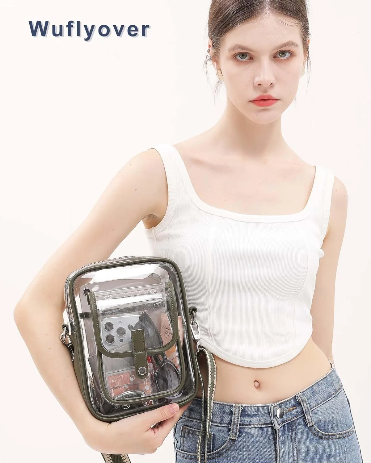 Clear Bag for Stadium Events, Clear Crossbody Bag Stadium Approved,Clear Purse for Women,Clear bags for Man