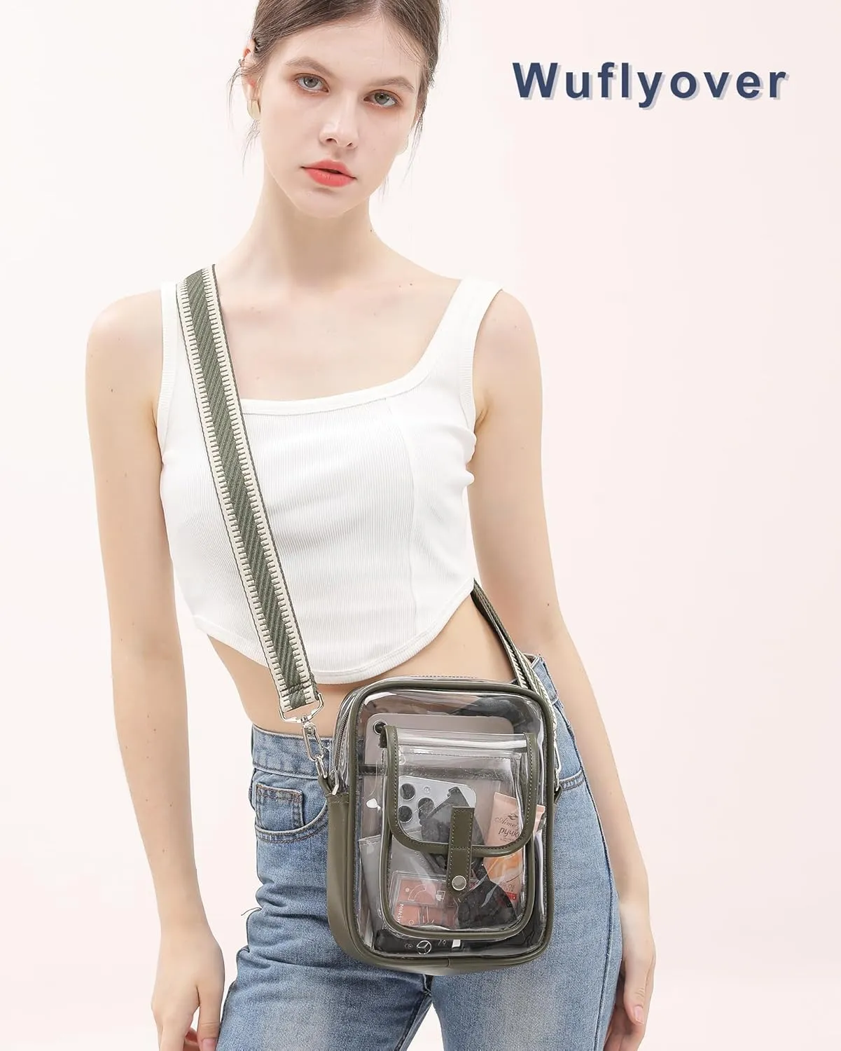 Clear Bag for Stadium Events, Clear Crossbody Bag Stadium Approved,Clear Purse for Women,Clear bags for Man