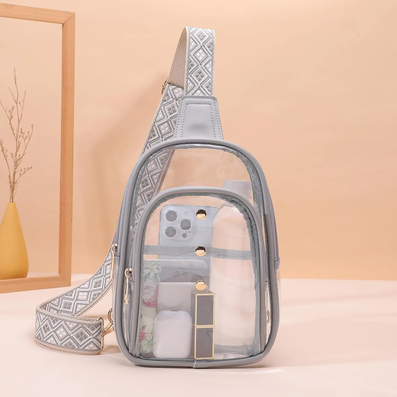 Clear Sling Bag for Stadium Events, Crossbody Bag for Women - Stadium Approved