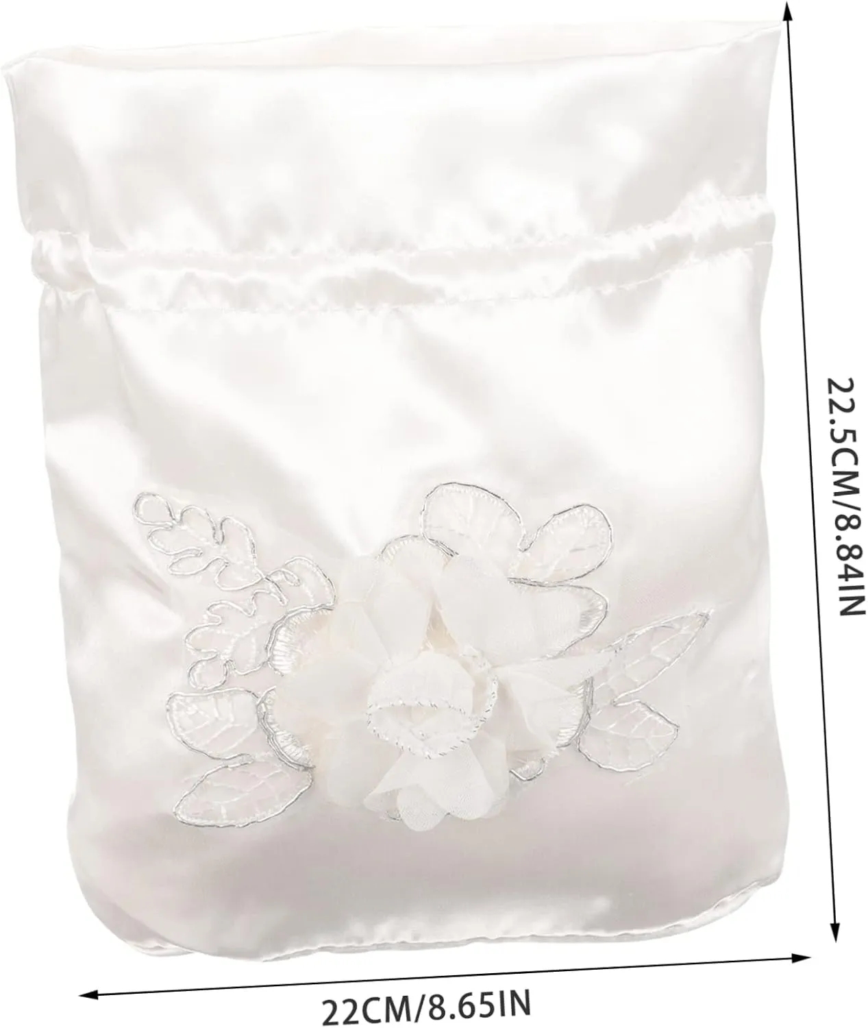 COHEALI 3pcs Bridal Lace Wedding Bags - Baby Shower Favor & Bridesmaid Handbag - Satin Money Bag for Bridal Showers - Western Style Dinner Party - White Fabric