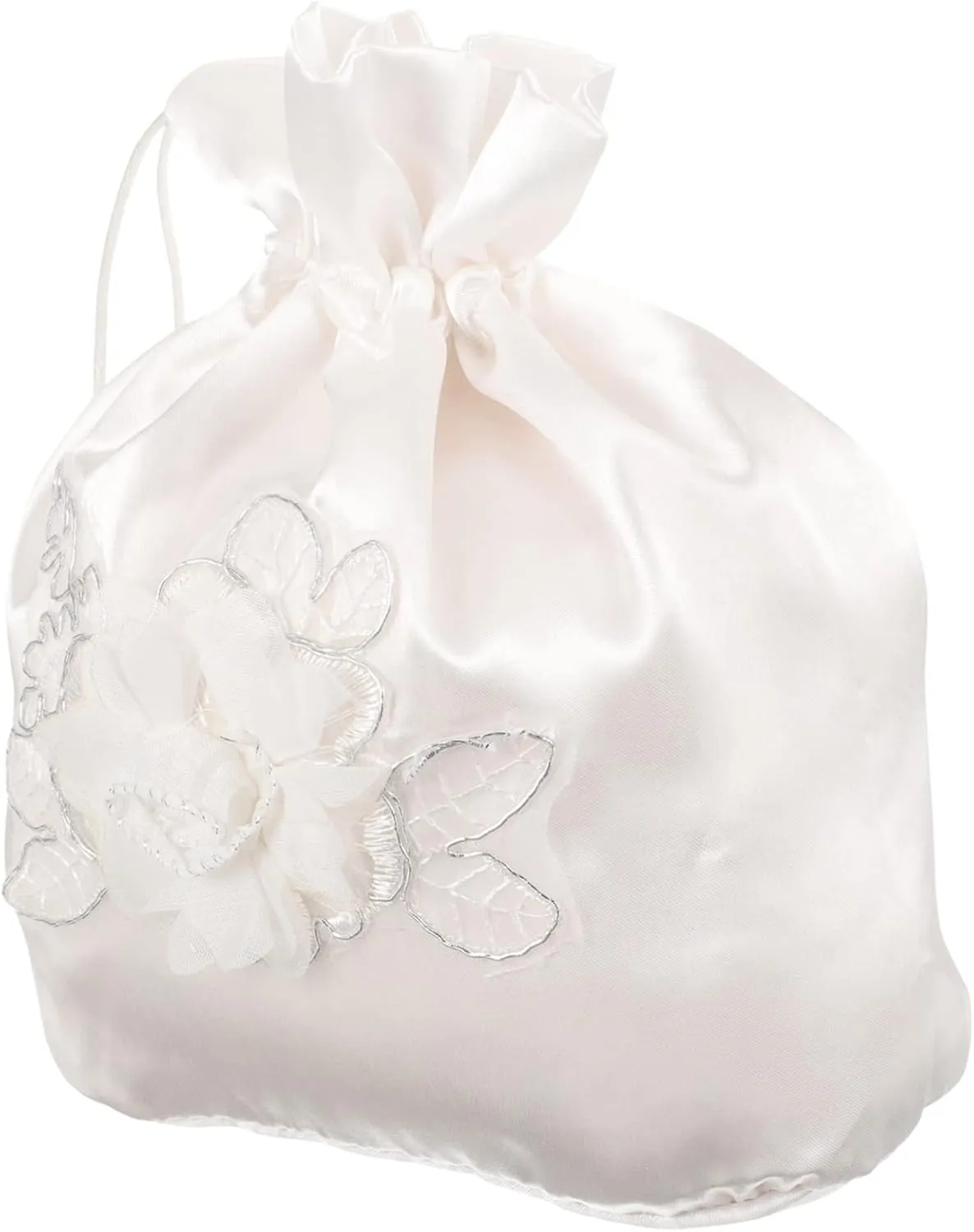 COHEALI 3pcs Bridal Lace Wedding Bags - Baby Shower Favor & Bridesmaid Handbag - Satin Money Bag for Bridal Showers - Western Style Dinner Party - White Fabric