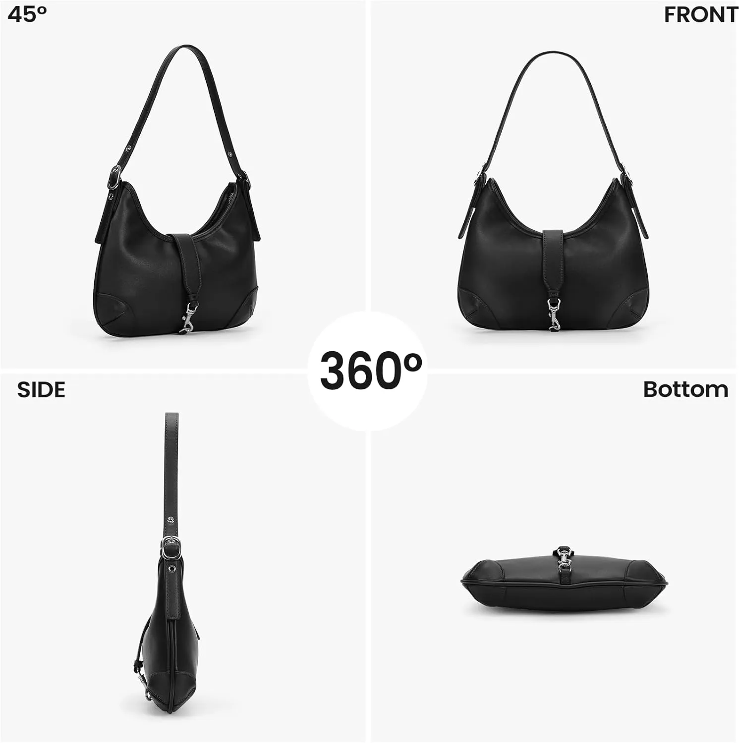 Crescent Shoulder Bag Purses For Women Half Moon Faux Leather Handbag Designer Underarm Hobo Bag Soft Travel