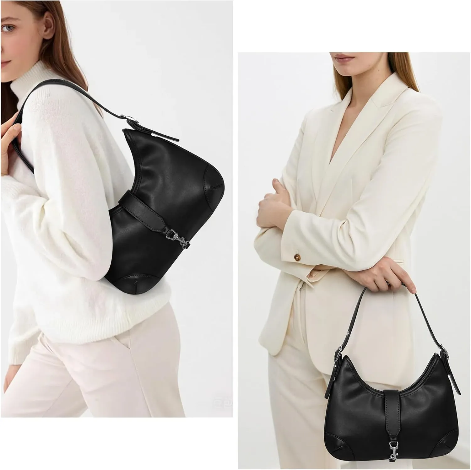 Crescent Shoulder Bag Purses For Women Half Moon Faux Leather Handbag Designer Underarm Hobo Bag Soft Travel