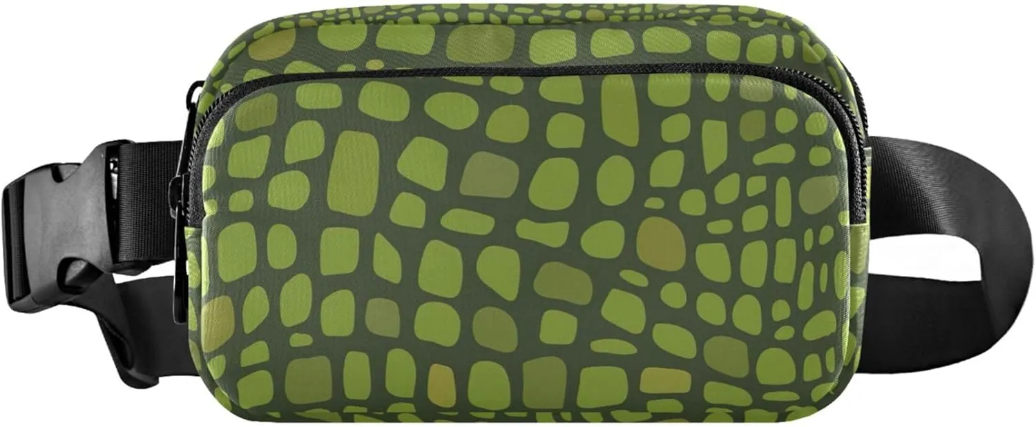 Custom Green Crocodile Skin Alligator Waterproof Women Fanny Pack Hip Bag Belt Purse Funky Travel Waist Pouch