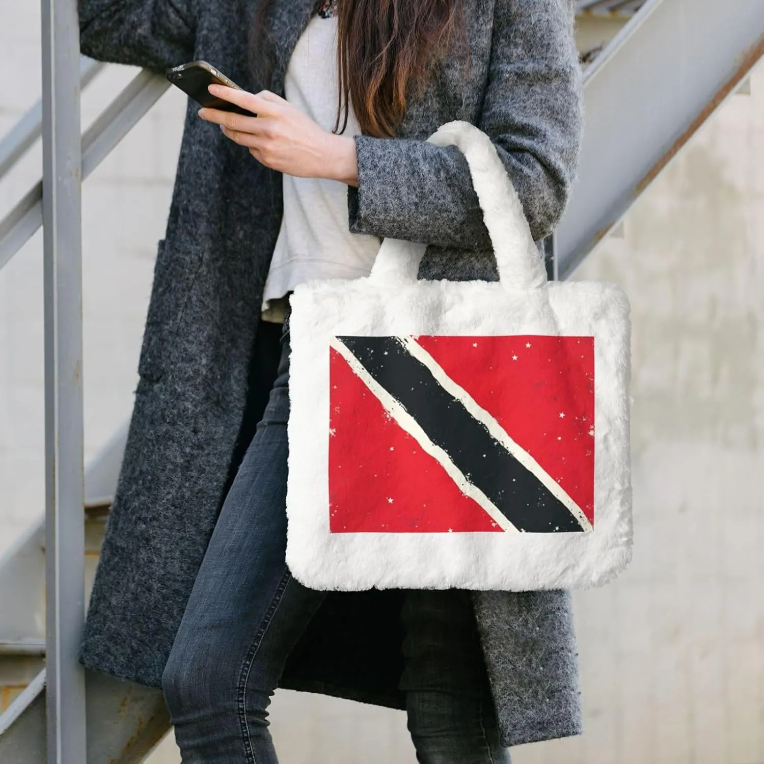 Cute Fuzzy Purse Fluffy Shoulder Bag Plush Furry Tote Bag Aesthetic Purse