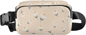 Daisy Flowers Floral Fanny Packs for Women Waterproof Anti Theft Belt Bag Cute Cross Body Waist Purse
