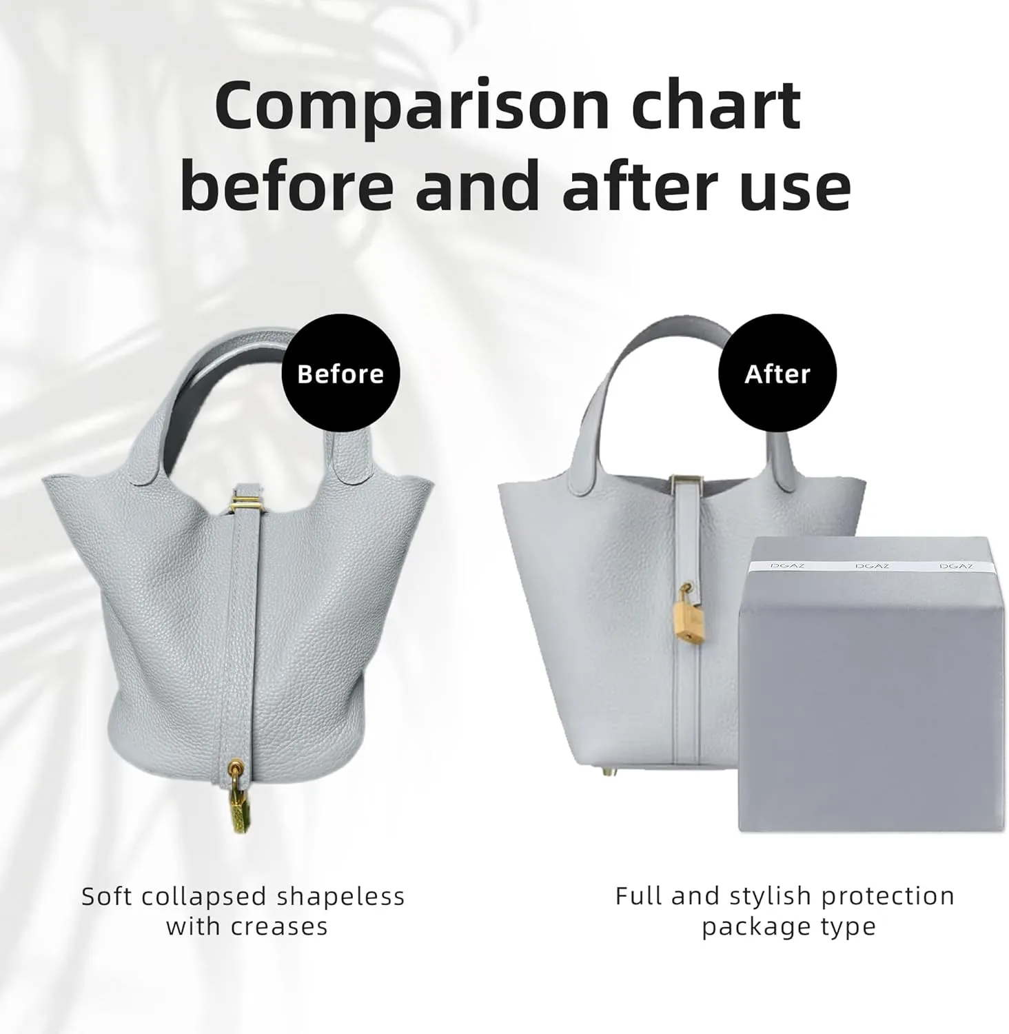 DGAZ Purse Pillow Shaper Insert,Luxury Handbag Tote Shapers, Memory Foam- Fits picotin14/18/22/26/31Bags(Bleu pale,PC22)