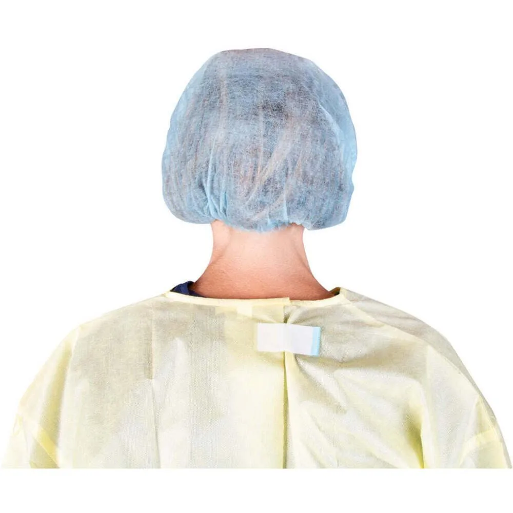 Disposable Bouffant Cap - Accordian Style - Blue - 21" / 100 Count X 10 Packs = 1,000 Bouffant Caps