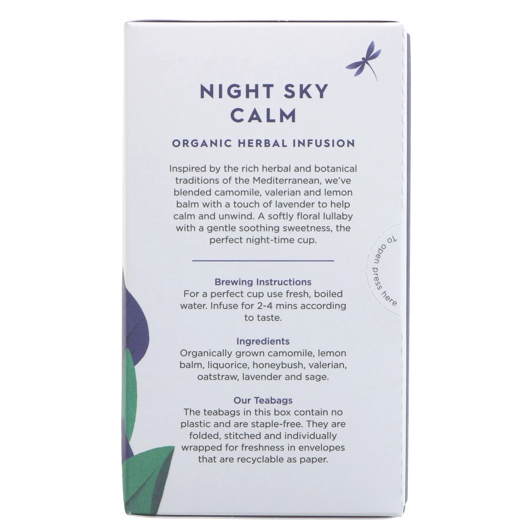 Dragonfly Tea | Night Sky Calm - Camomile, Valerian, Sage | 20 bags