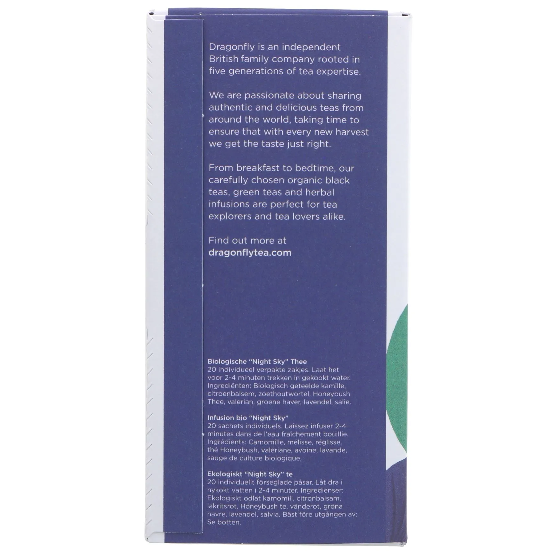 Dragonfly Tea | Night Sky Calm - Camomile, Valerian, Sage | 20 bags